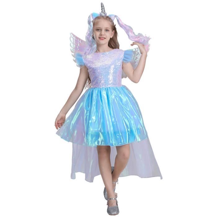 YOOJIA Robe Licorne Fille Princesse Robe Canaval Robe Paillette Coloré Fête  Bandeau Serre Tete Licorne Robe Soirée Mariage 4-8 Ans Bleu ciel -  Cdiscount Prêt-à-Porter