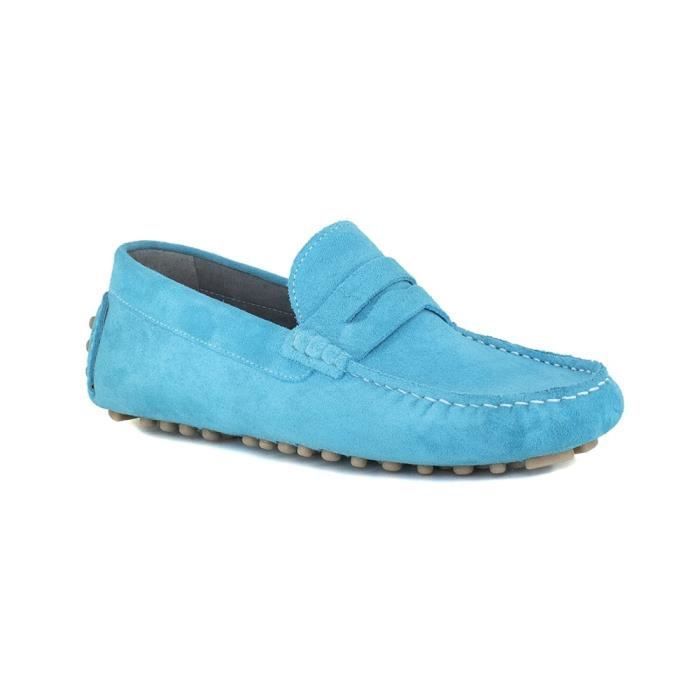 mocassin bleu turquoise