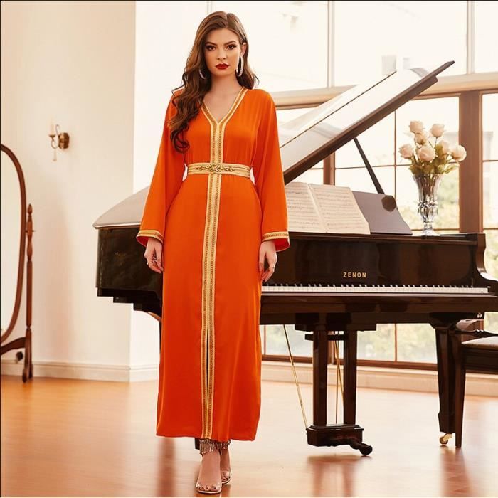 Robe D'été Femme En Coton – Caftan Musulman Modeste – Longue, Légère, Respirante – Style Arabe Dubaï – Pour Aïd, Maison, Plage – Coloris Uni