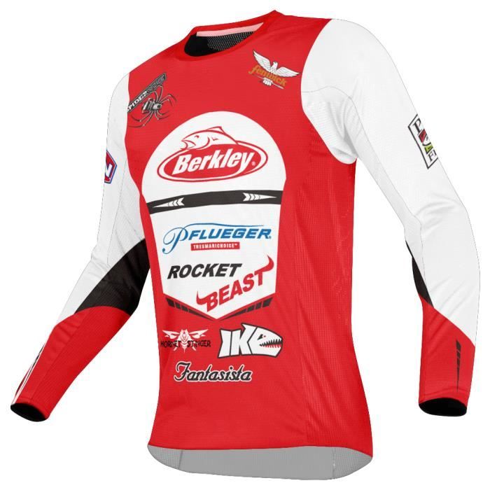 Maillot De Cyclisme Descente Homme, Manches Longues, 1/4 Zip, Rouge Et Noir, Taille M, Japon