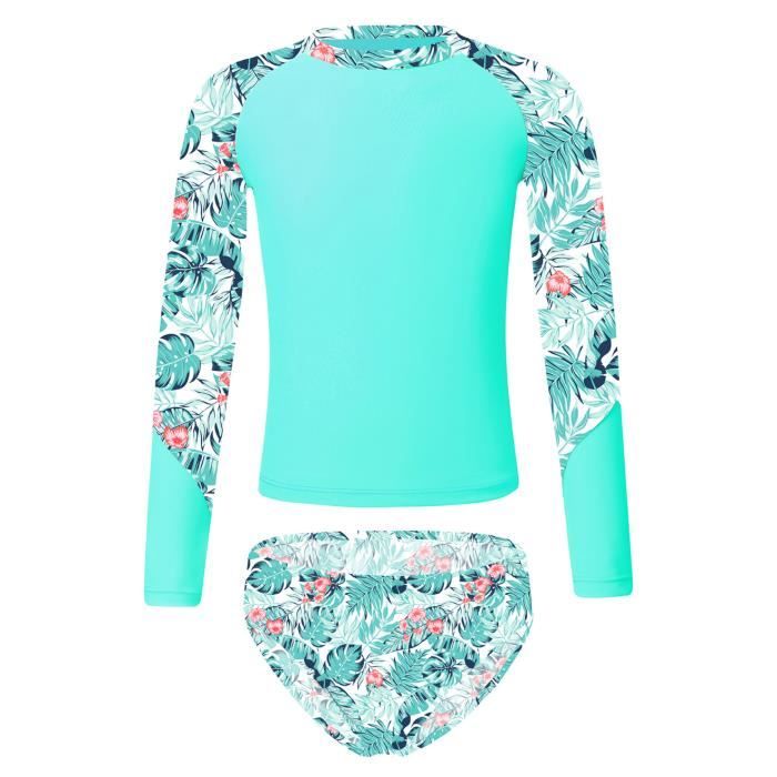Maillot De Bain Une Pièce XFGIRLS Manches Longues UV - Fille 0-6 Ans