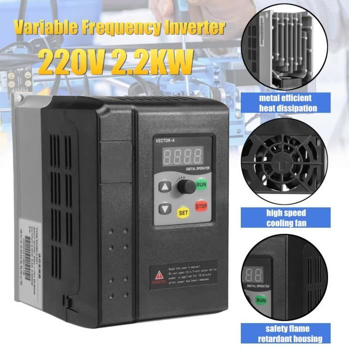 Variateur De Fréquence VFD 220V Vers 380V 5,5kW - Contrôle Vitesse Moteur, Freinage, PID, RS485