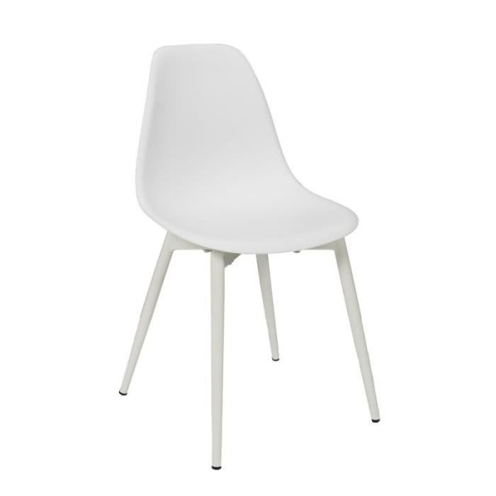 chaise enfant design 'lina' 58cm blanc - paris prix - enfant - plastique - résine - métal & fer