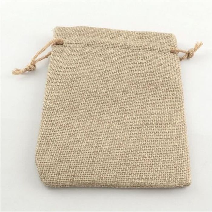 Lot 10 sachets pochettes en toile de jute avec cordon 18x13 cm Ecru Cdiscount BeauxArts et