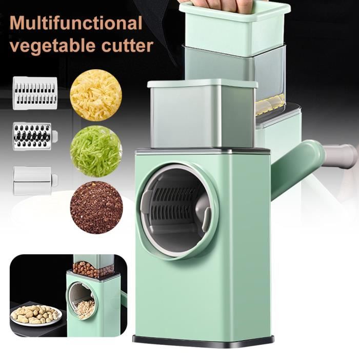 Coupe-Légumes Multifonction Kasmole - 6 Lames Inox, Conteneur Et Garde-Main - Pour Carottes, Oignons, Pommes De Terre