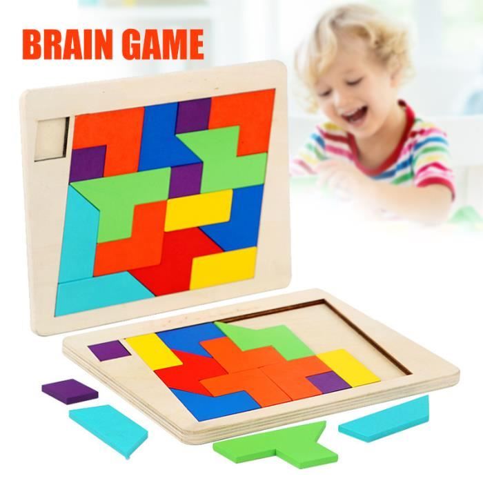 Puzzle 3D Coloré Tangram en Bois pour d'Enfant... – Grandado