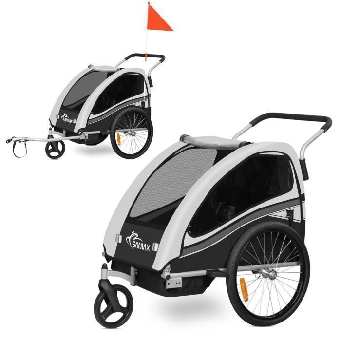 Remorque Vélo convertible Jogger en Gris Black Edition