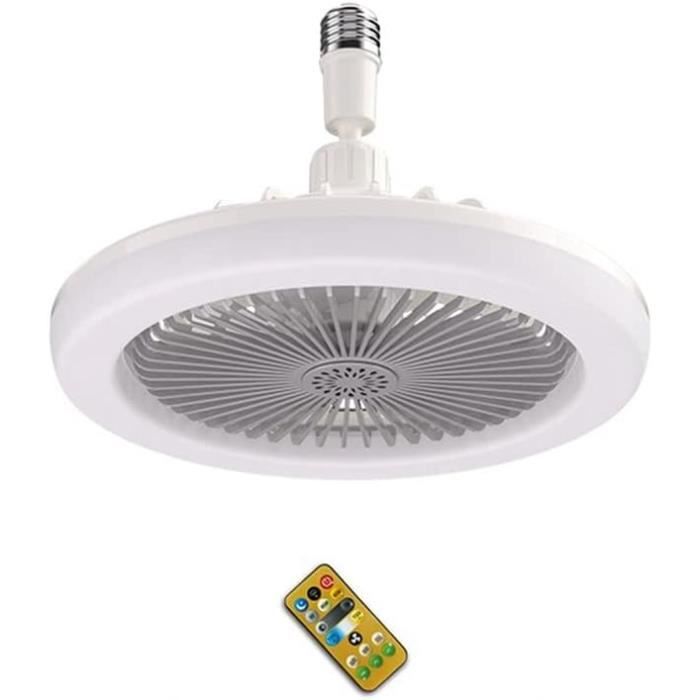 Ventilateur De Plafond Avec Lumière LED Et Télécommande - 30W, 3 Vitesses, 5 Pales - Pour Salon, Chambre (Noir)
