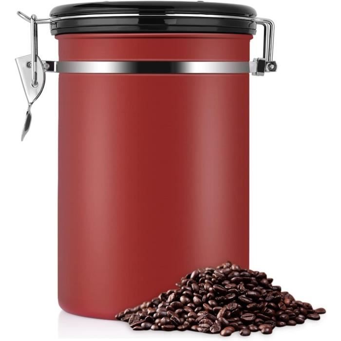 IRCtek Récipient Rangement Grains Café 1100ml Verre Hermétique Avec Valve Et Suivi Date