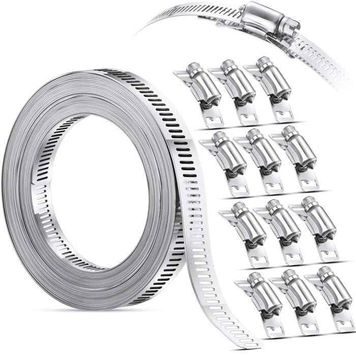 Paquet De 85 Colliers De Serrage En Métal En Acier Inoxydable Colliers