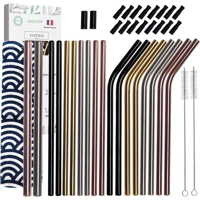 24 Embouts De Paille En Silicone - Pour Pailles Inox, Réutilisables, Couvre-paille Doux, Diamètre Intérieur 8 Mm