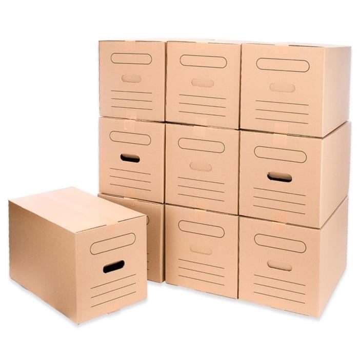 ONLY BOXES Lot de 10 boîtes en carton pour déménagement et transport ...