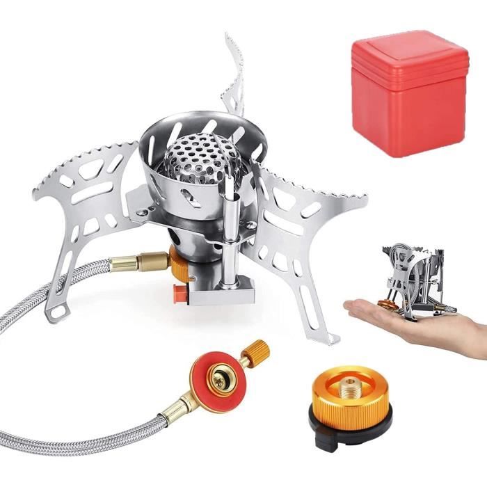 Feux Leroy Merlin Réchaud Camping 2 Brûleurs FUROMG - Cuisine Extérieure Portable Rechaud Gaz
