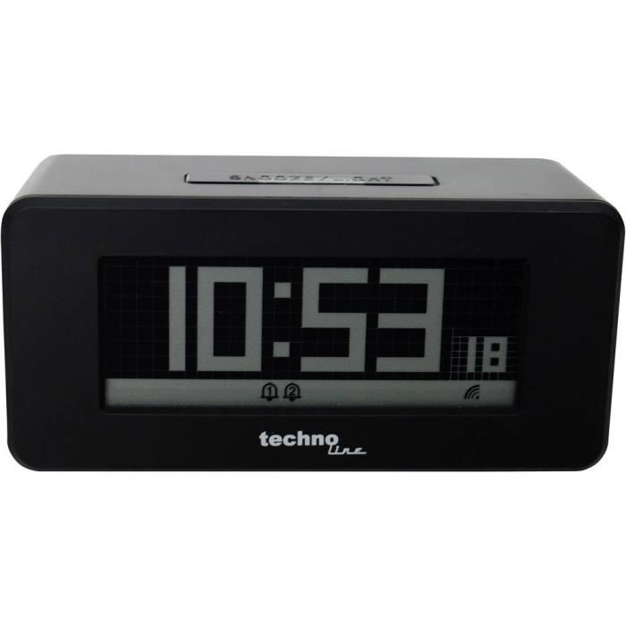 Réveil Techno line Réveil radiopiloté(e) WT 188 argent, noir