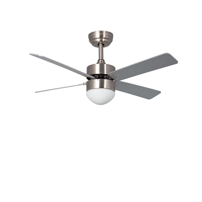 Ventilateur de Plafond Silencieux Cygnus Niquel 107cm Moteur DC Argent - Techbrey