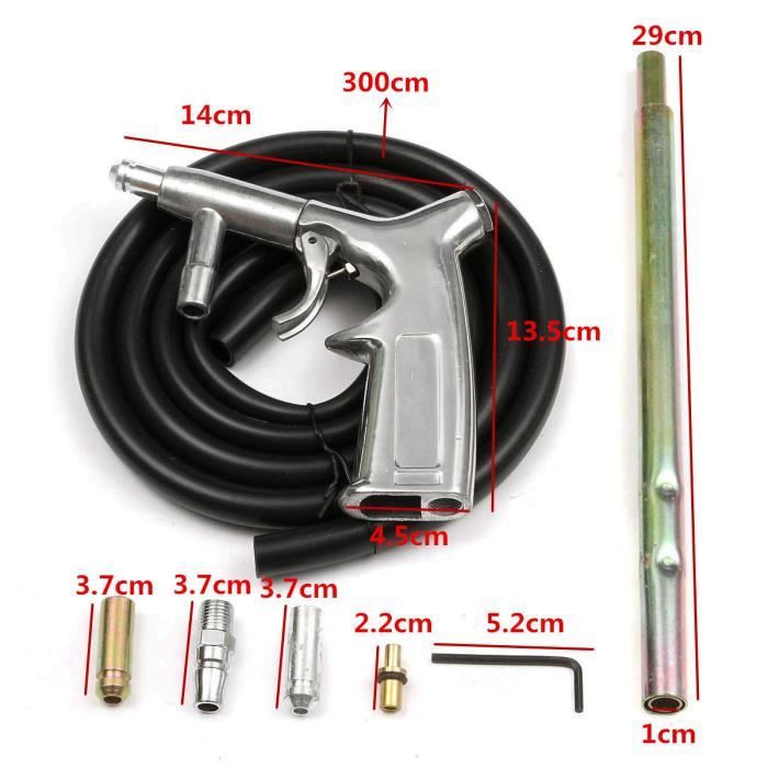 Pistolet De Sablage Mobile Avec Tuyau 4,5 M - Capacité 50 Lb - Pression Max 120 Psi - 9