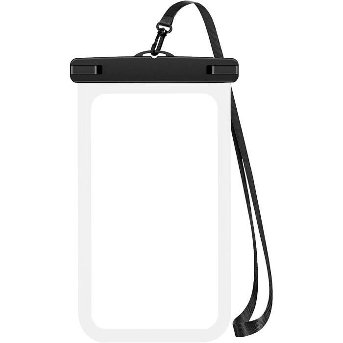 Sac étanche Transparent Pour Téléphone - Pochette Avec Dragonne Pour Plage, Piscine, Kayak | IPX8 | Taille Universelle