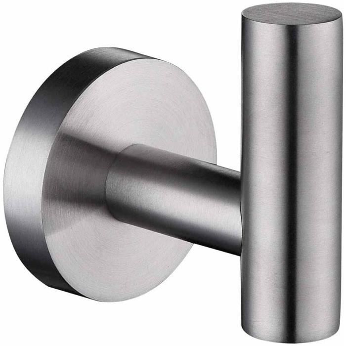 AERZETIX - C64368 - Lot De 5 Patères Murales Doubles 60x76x30 Mm - Crochet/cintre Porte-manteau Chapeau Peignoir Salle De Bain Serviette Douche WC - En Métal - Finition Chromée Argent Mat