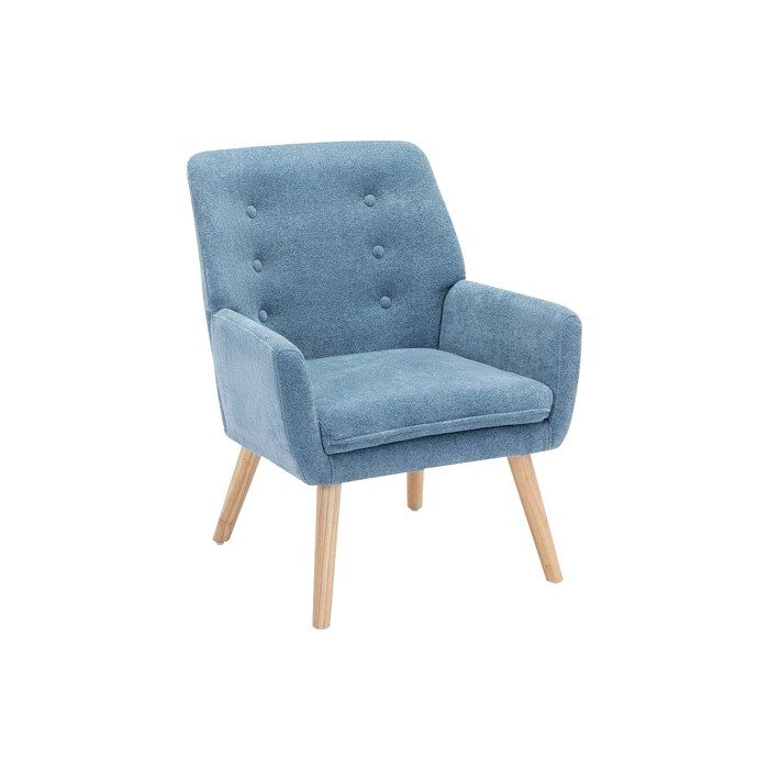Fauteuil en tissu bleu SERINO