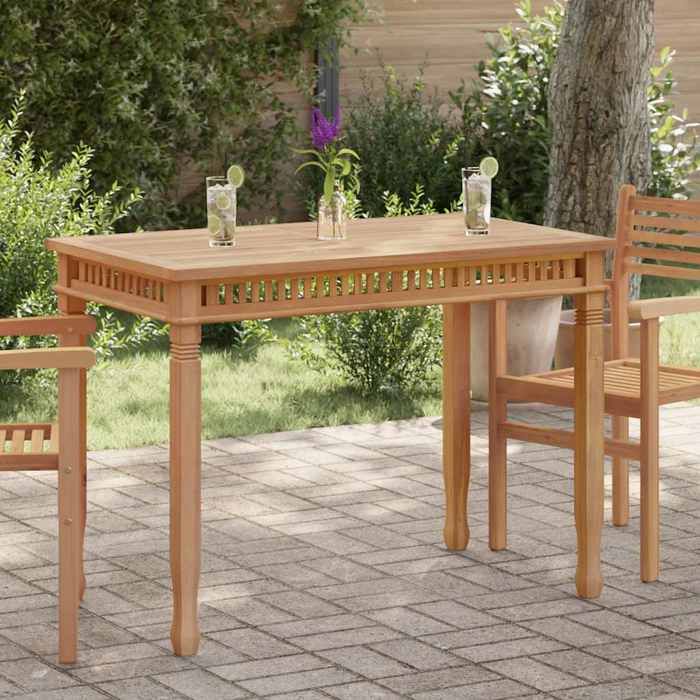 vidaXL Table jardin 110x65x80 cm Teck solide - vue 2