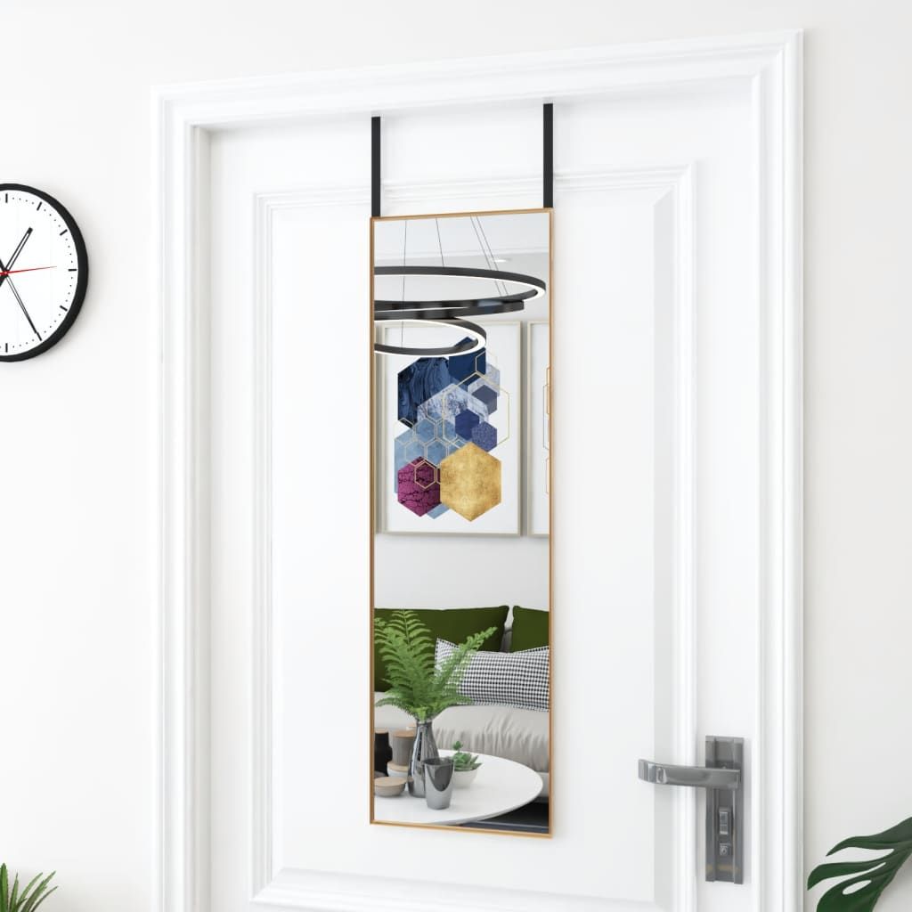 vidaXL Miroir de porte Doré 30x100 cm Verre et aluminium 327414