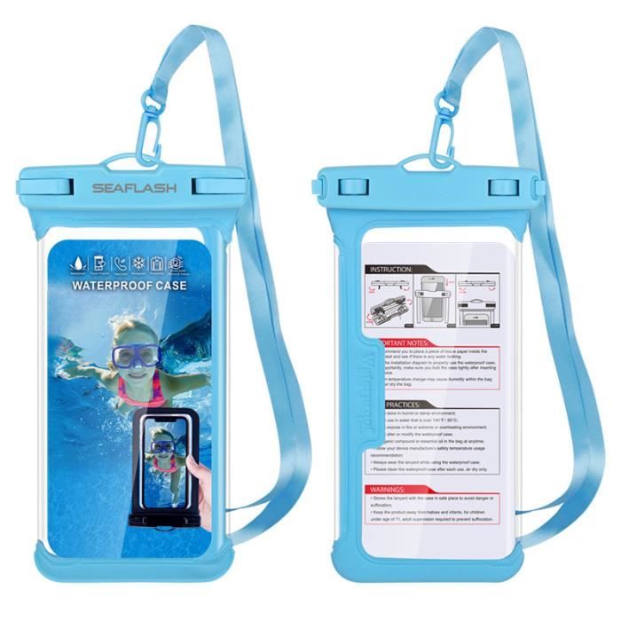 Sac étanche 2L Pour Téléphone - Pochette Transparente écran Tactile 7 Pouces - Pour Surf, Kayak, Randonnée - 3