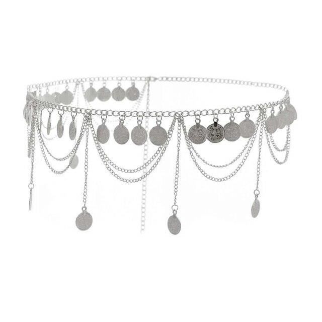 Collier Vintage Fantaisie Or - Chaîne Avec Pampilles Et Clochettes - Modèle 3027 - Occasion Bon État
