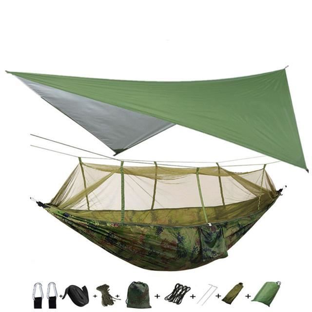HAMAC,Green and camouflage--Hamac et tente de Camping léger et Portable