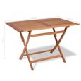 Table pliable de jardin - SLIKTAA - Rectangulaire - Bois de teck - 120x70x75 cm - Marron-1