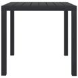 vidaXL Table de jardin Noir 80 x 80 x 74 cm Aluminium et WPC-1