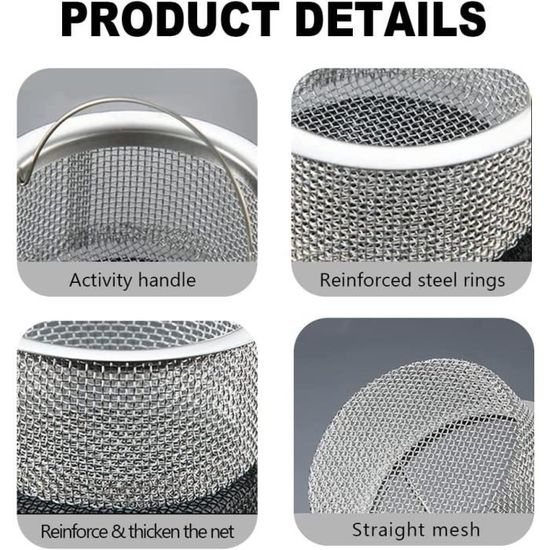 EXCEART Filtre Evier Cuisine Acier Inoxydable Crépine Vidange