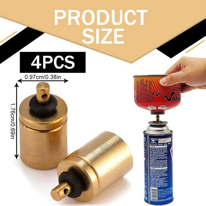 Adaptateur Gaz 4 Pièces Laiton - Connectez Régulateurs Aux Bouteilles Européennes Camping