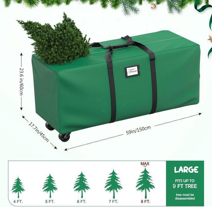 Sac de Noël pour de sapin de Noël artificiel vert rouge