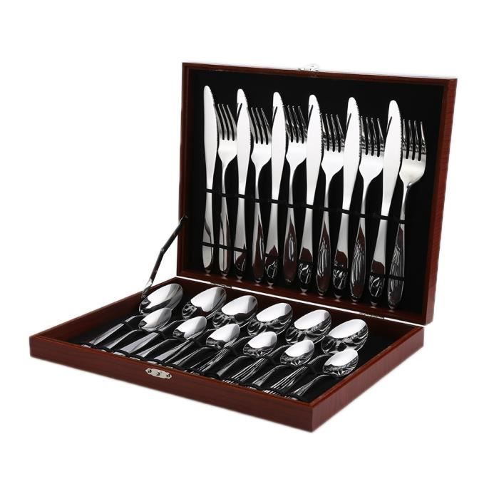 Set De 24 Couverts En Acier Inoxydable - Scola Ménagère Avec Couteaux à Steak