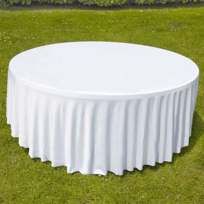 Couleur blanche taille 210x450cm Nappe rectangulaire surdimensionnée de  210cmure de Table à manger ronde pour - Cdiscount Maison