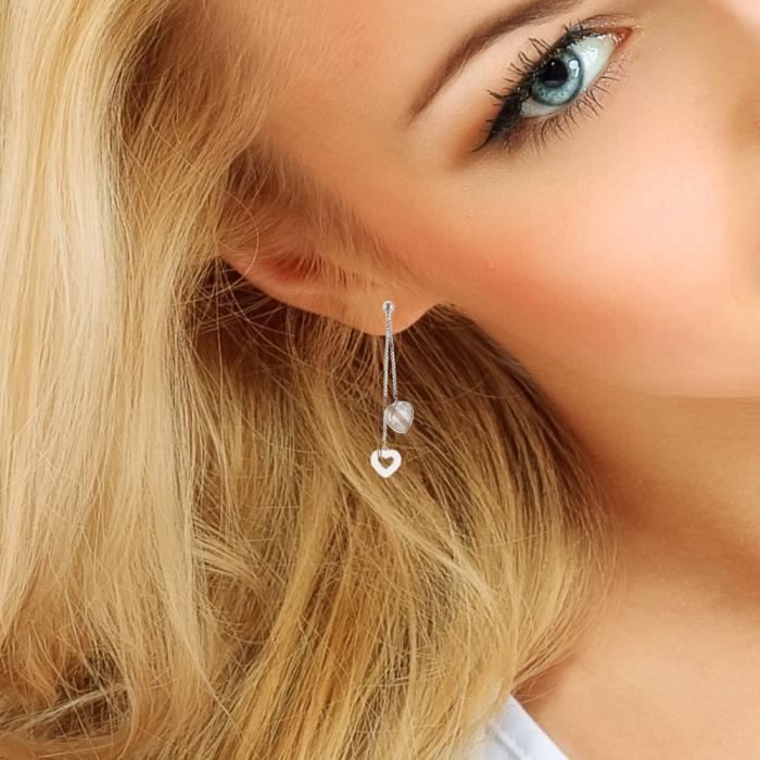 Boucles D'oreilles Anciennes En Argent 925 Rhodié - Occasion En Bon état