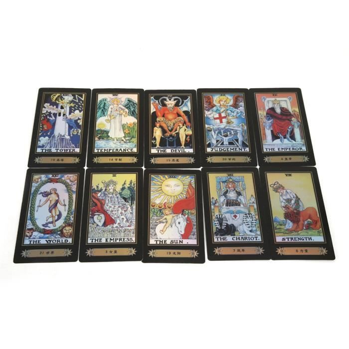 Jeu de cartes de tarot, cartes de tarot Vintage Set Rider Waite cartes de tarot  jeu de cartes 78 Tarot pour les débutants et les - Cdiscount Jeux - Jouets