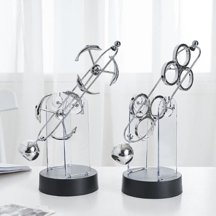 Pendule à Mouvement Perpétuel Céleste – Décoration De Bureau – Gadget Physique – Métal Et Plastique – Cadeau Prof