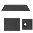 Receveur à poser en matériaux composite SMC - Finition ardoise noire - 90x120cm - ROCK 2 BLACK 90-2
