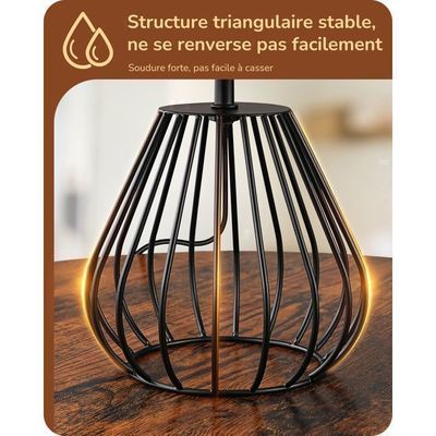 EDISHINE Lampe De Chevet Élégante Abat-jour Plissé Ivoire Base Dorée Diamant - Ampoule LED E14 2700K Incluse