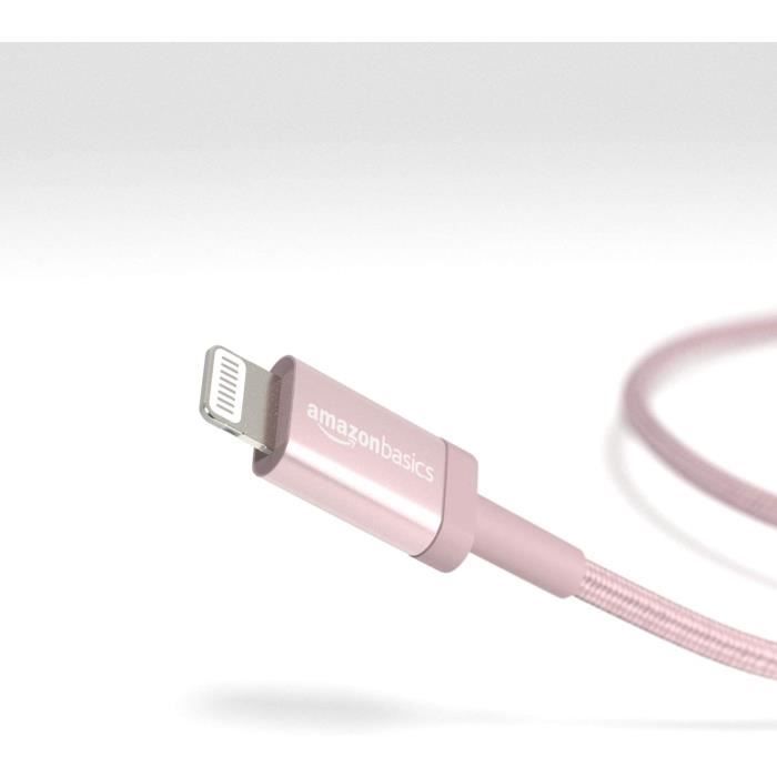 Basics Câble USB-C vers Lightning en nylon tressé, chargeur