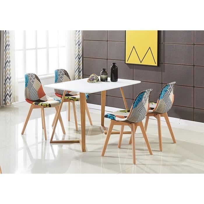Chaise en Tissu Patchwork - Design Scandinave - Salle à Manger, Salon,  Bureau - Style Rétro & Tendance (1)[511] - Cdiscount Maison