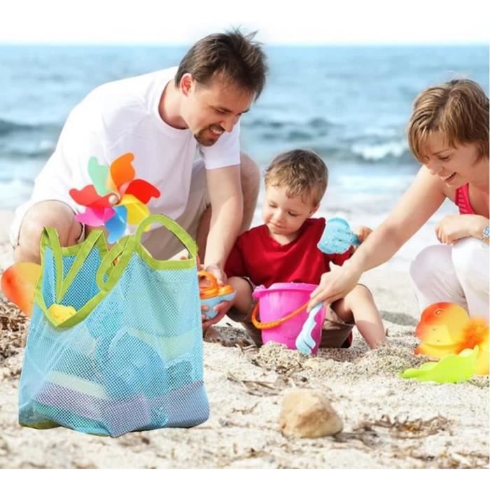 Grand Sac de Jouets Plage en Maill Sac de Jouets Plage en Maille Rangement de Jouets de Plage Sac Sac de Plage pour Enfants