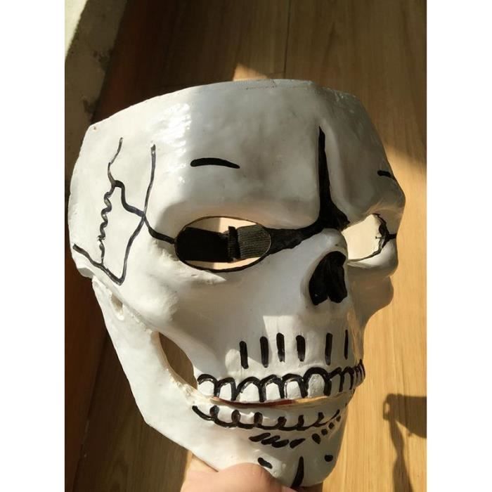 Partychimp Masque complet tête de mort White , masque d'Halloween pour  déguisement