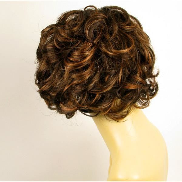 Perruque Longue Synthétique Brun Chocolat Méché Cuivré - Raie Libre Avec Bandeau - Style Bénédicte 627C - Bonnet Moyen