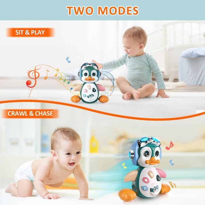 Jouets pour bébés 6 à 12 mois, jouet rampant pour bébé pour 12-18 mois  garçon et fille, jouet de tortue musical avec lumière et son, jouet  éducatif précoce anniversaire pour 6-1