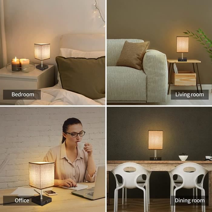 USB Lampe magnetique, Lampe de bureau LED, Lampe de bureau design en bois,  Lampe de chevet design bois , 5W, 1A - Noir - Cdiscount Maison