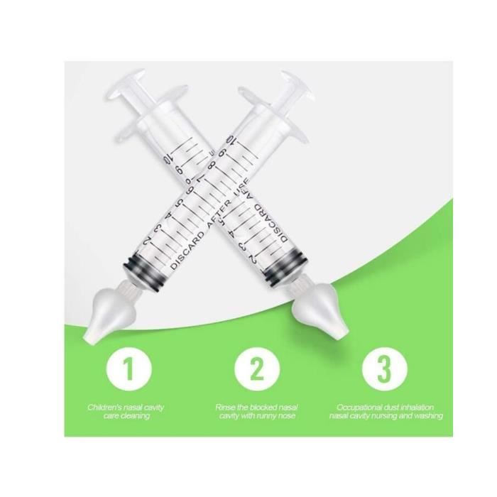 2 Aspirateurs Nasaux Bébé - Lave-nez Réutilisable 10ml En Silicone Sûr