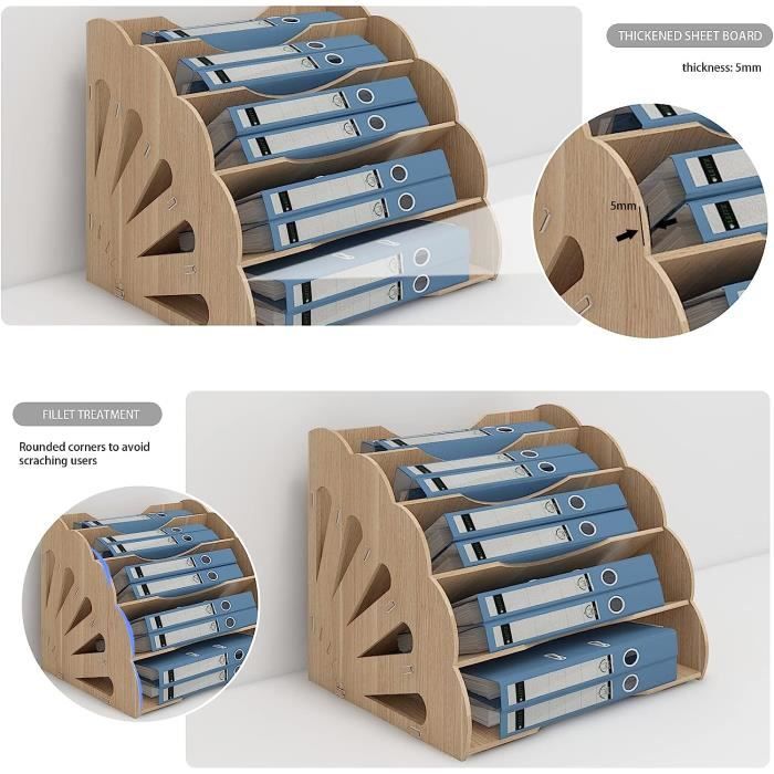 Organisateur De Bureau Métallique - Tri Courrier Et Dossiers - Range Tout Stylos Et Documents - Design Sobre Et Résistant - 7