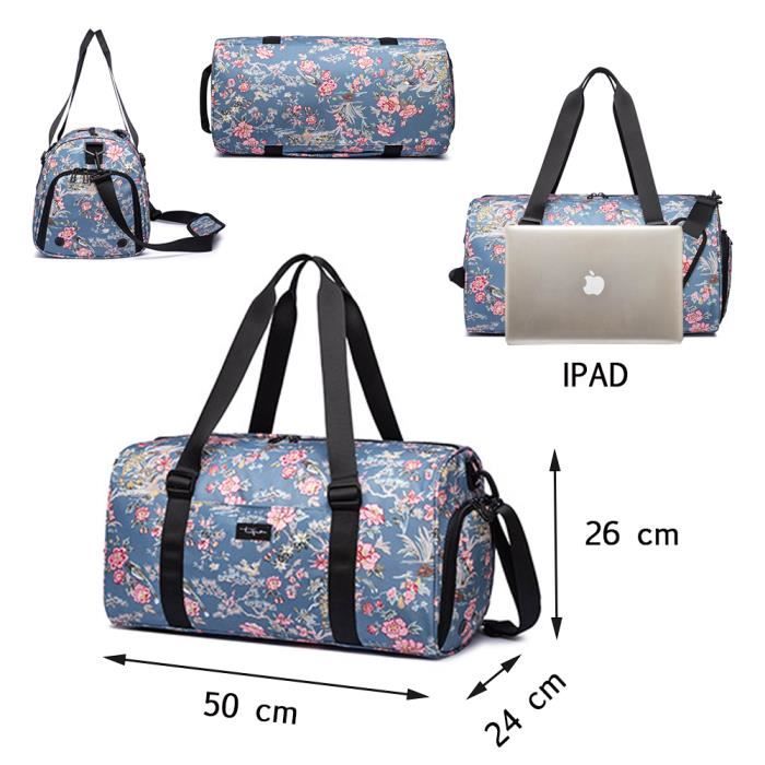 Grand sac à bagages de voyage avec compartiment à chaussures et sac humide  pour femme, sac de nuit de week-end, sac à main de transport, sac à bagages  de fitness - AliExpress